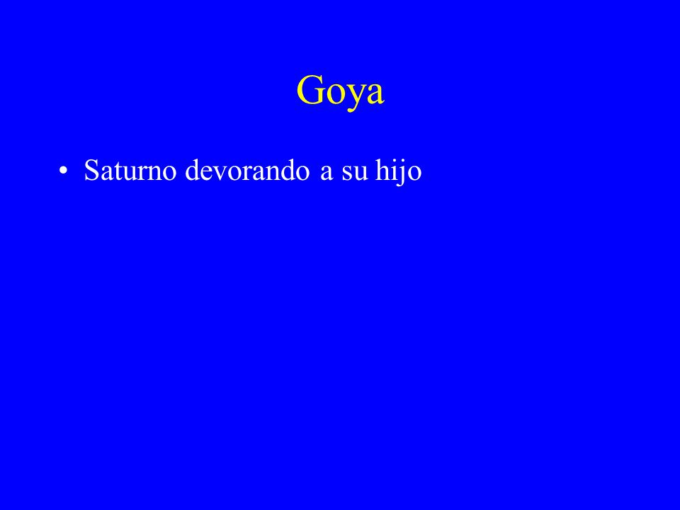 Goya Saturno devorando a su hijo