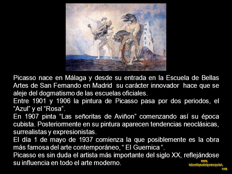 Pablo Ruiz PICASSO (1881 – 1973 ) El mayor genio pictórico del siglo XX