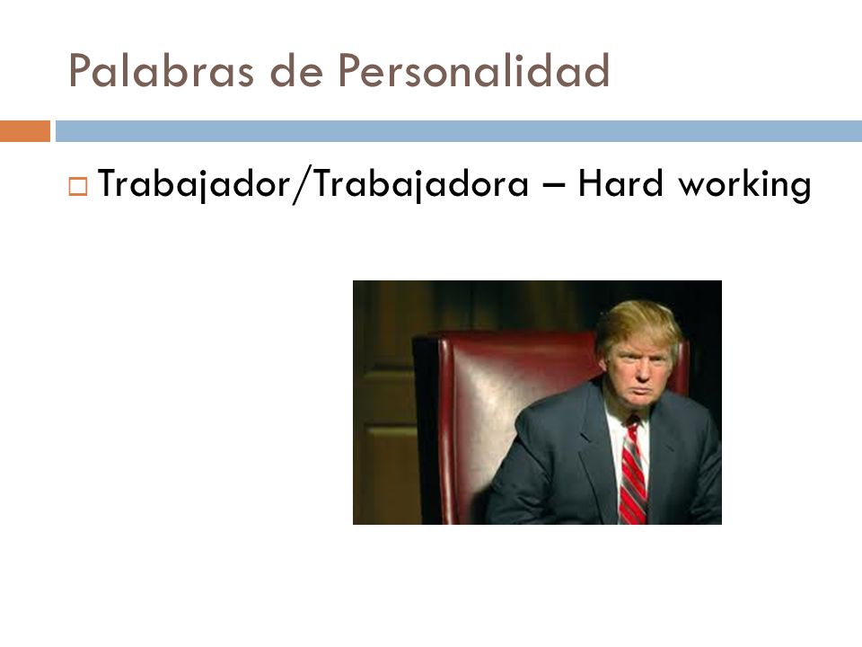 Palabras de Personalidad  Trabajador/Trabajadora – Hard working