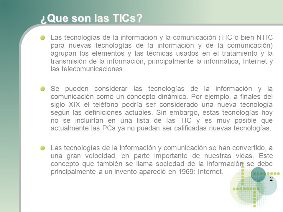 2 ¿Que son las TICs.