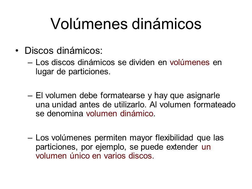 Volúmenes Dinámicos Discos Básicos Un Disco Básico Puede Dividirse En Una O Más Particiones 8170