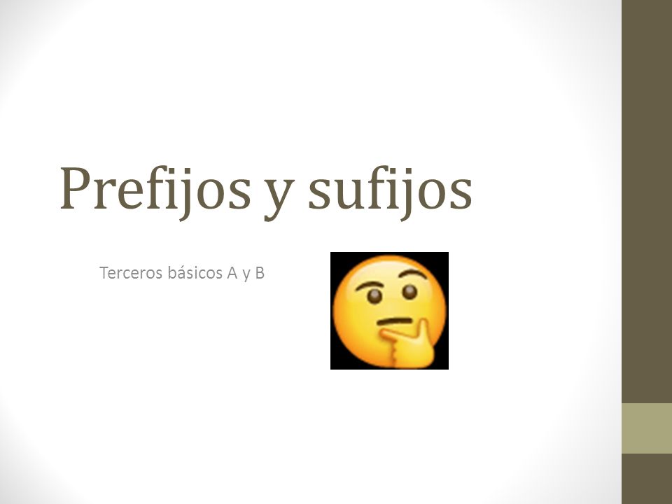 Prefijos Y Sufijos Terceros Básicos A Y B. ¿Qué Son? Son Elementos ...