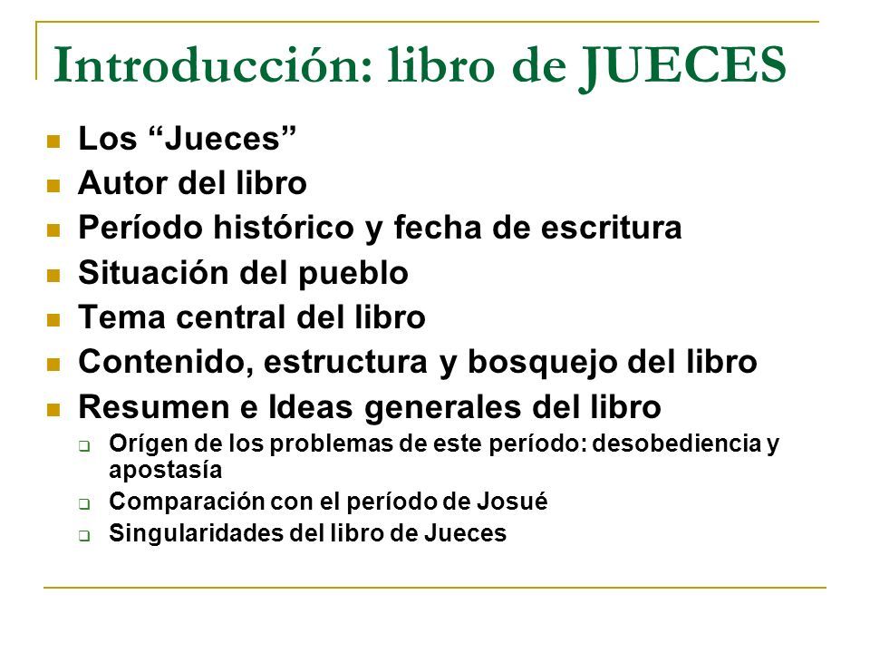 JUECES: Período Turbulento De Transición Síntesis Del AT – Históricos ...