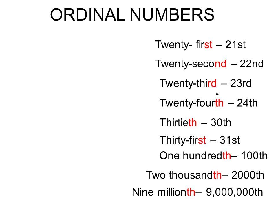 Cardinal And Ordinal Numbers. Cardinal Numbers We Use Cardinal Numbers 