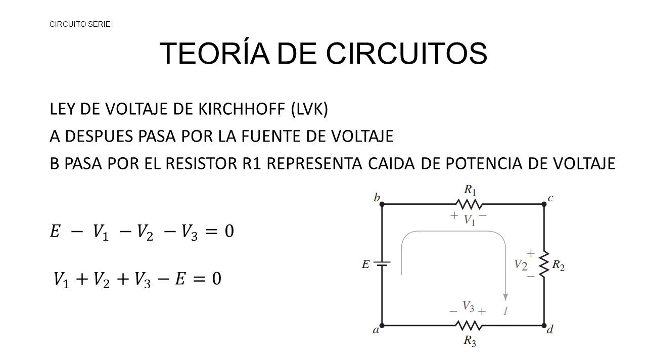 Electrotecnia TeorÍa De Circuitos Circuito Serie Plan General