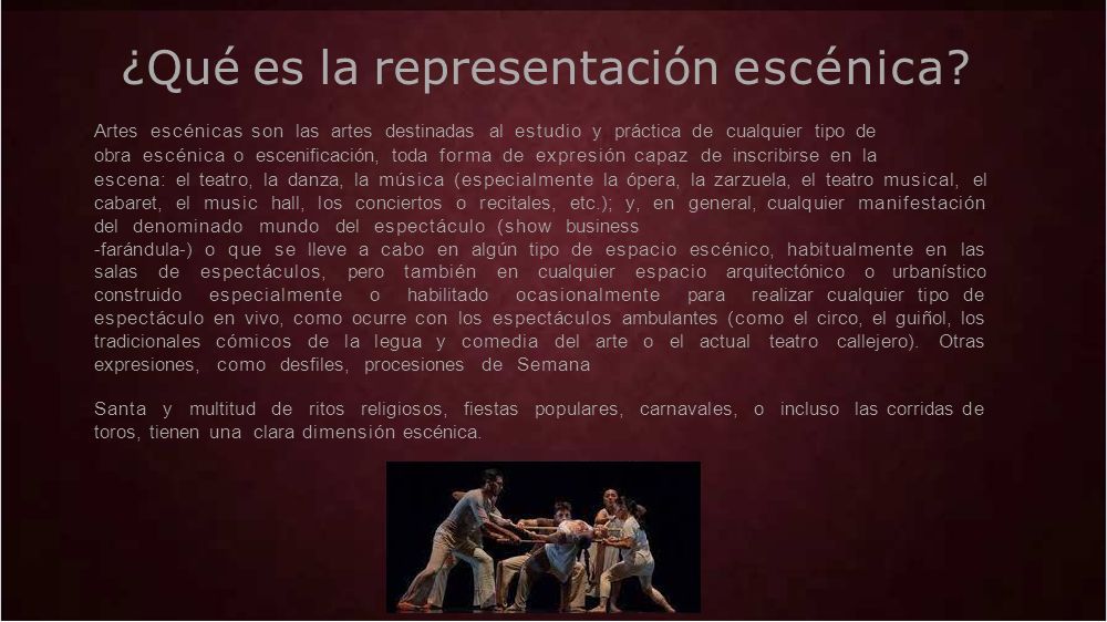 Elementos De Representacion Escenica ¿qué Es La Representación Escénica Artes Escénicas Son 2653