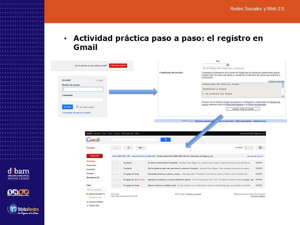 Actividad práctica paso a paso: el registro en Gmail Redes Sociales y Web 2.0