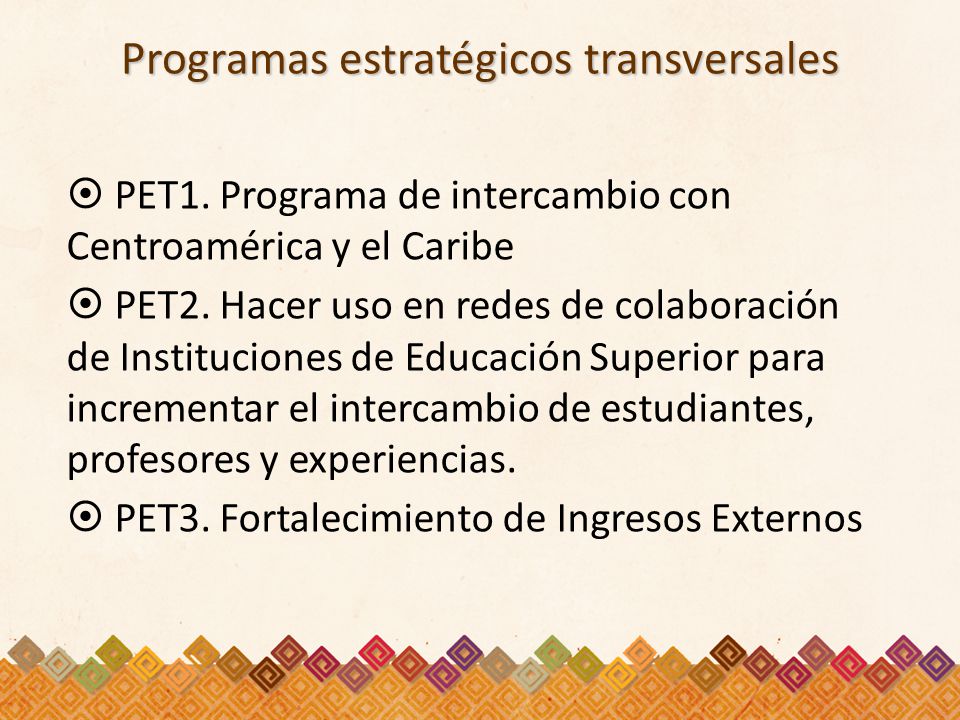 Programas estratégicos transversales  PET1.