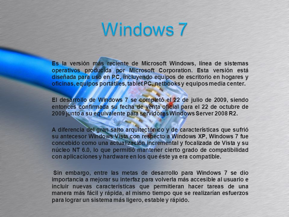 Es la versión más reciente de Microsoft Windows, línea de sistemas operativos producida por Microsoft Corporation.