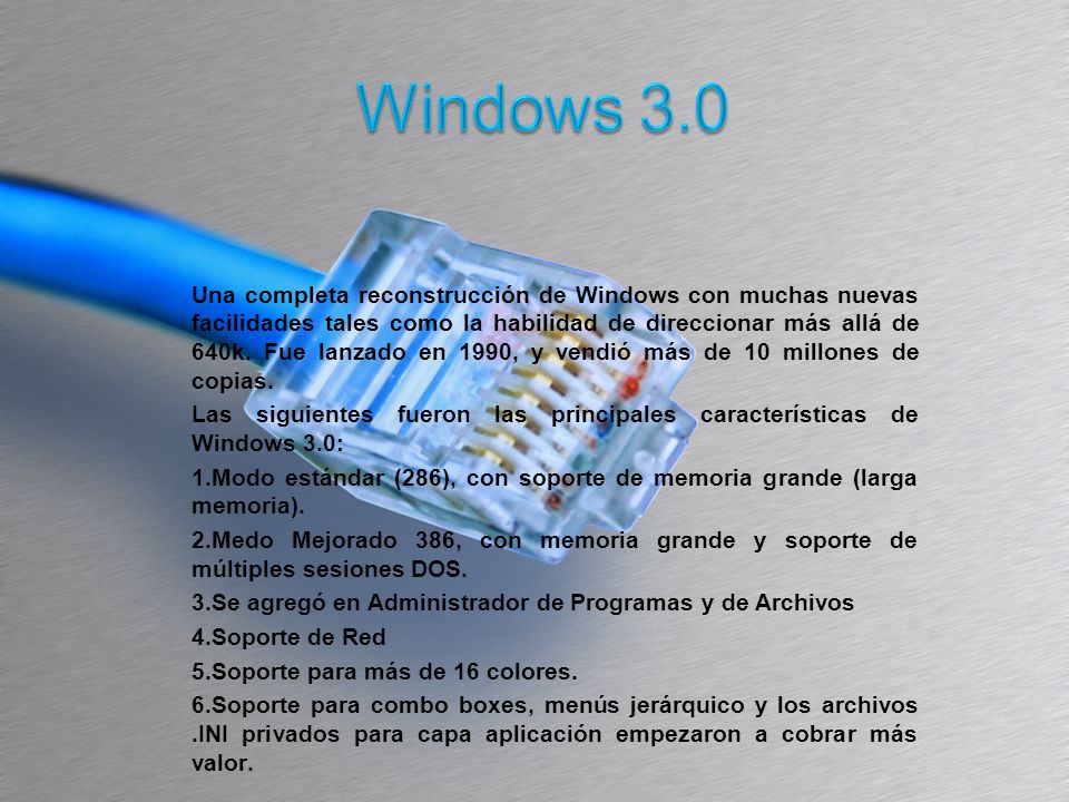 Una completa reconstrucción de Windows con muchas nuevas facilidades tales como la habilidad de direccionar más allá de 640k.
