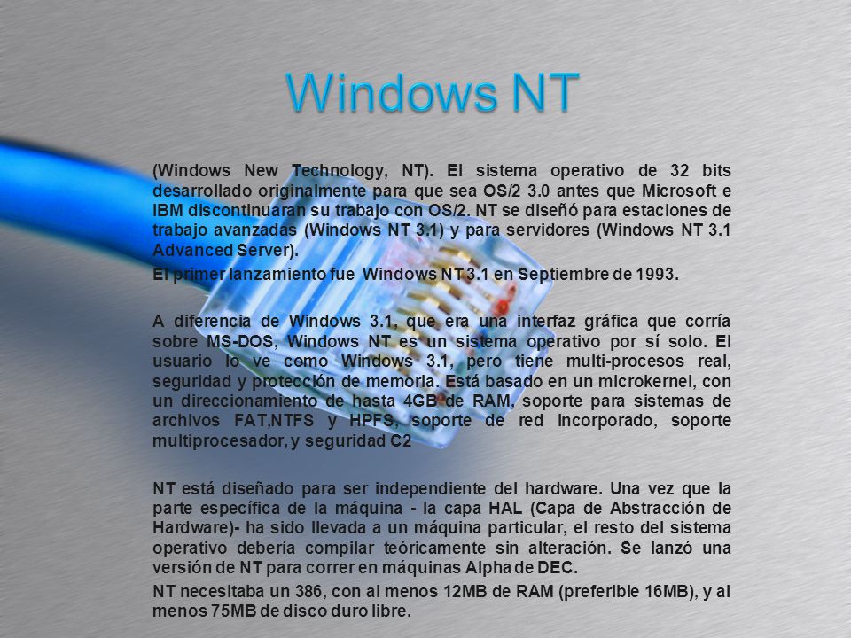 (Windows New Technology, NT).