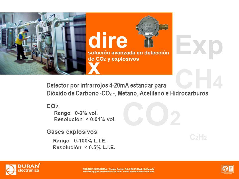 Detectores de monóxido de carbono Duran Electrónica Eurosondelco