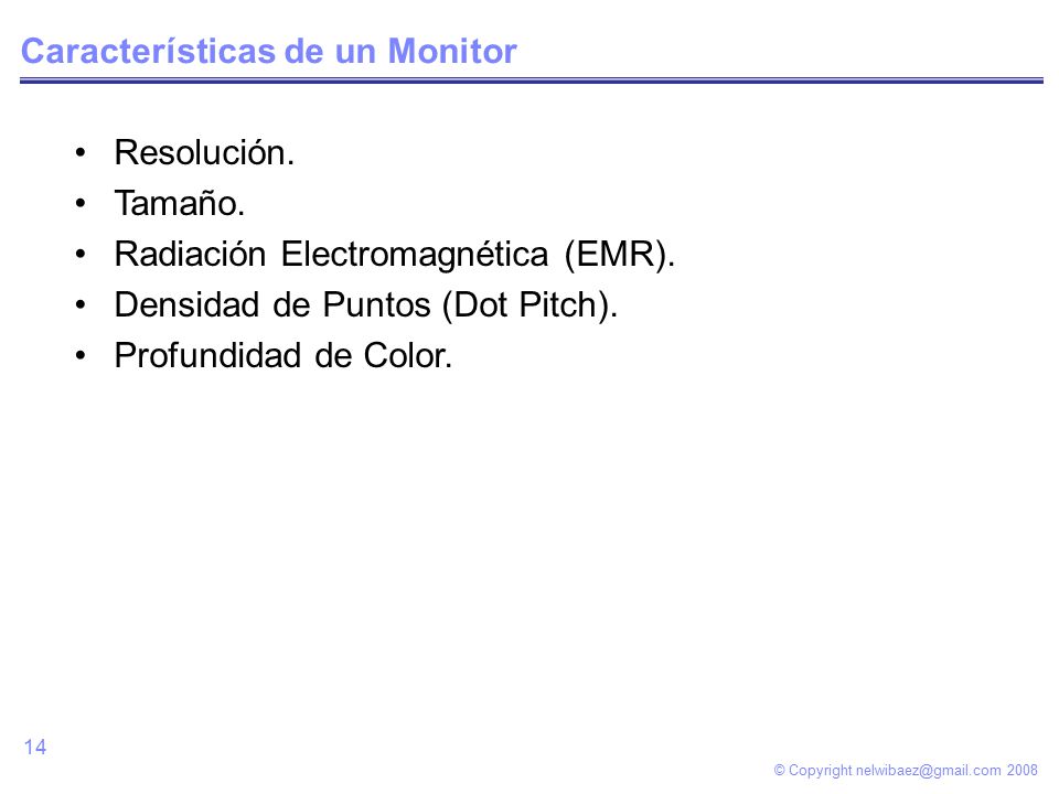© Copyright Características de un Monitor Resolución.