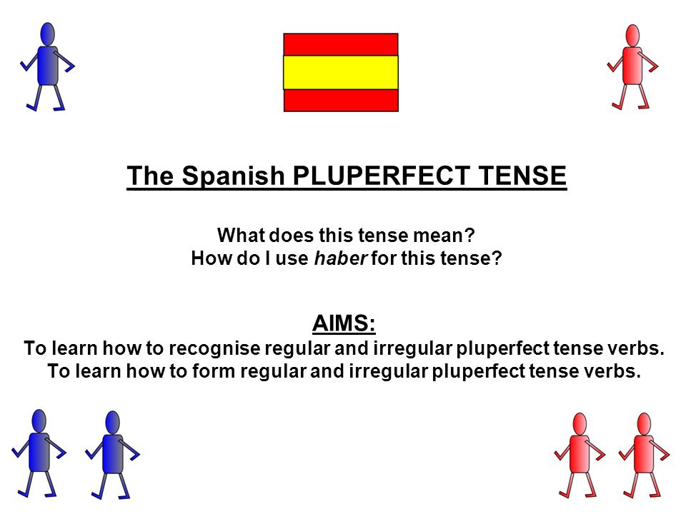The Spanish PLUPERFECT TENSE What does this tense mean.