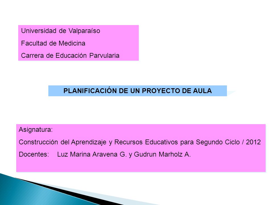 Planificacion De Un Proyecto De Aula Universidad De Valparaiso Facultad De Medicina Carrera De Educacion Parvularia Universidad De Valparaiso Facultad Ppt Descargar