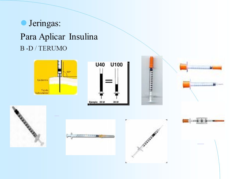 ¿ Qué debemos utilizar para administrar insulina. Tipos de Jeringas descartables 40 u.