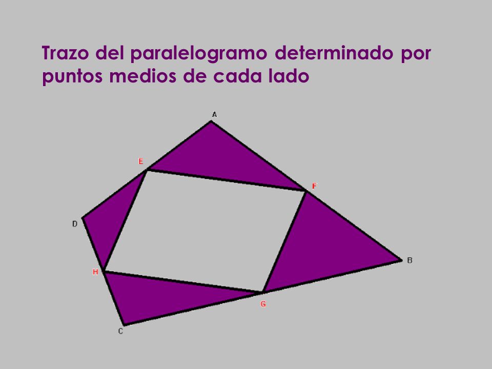 Trazo del paralelogramo determinado por puntos medios de cada lado