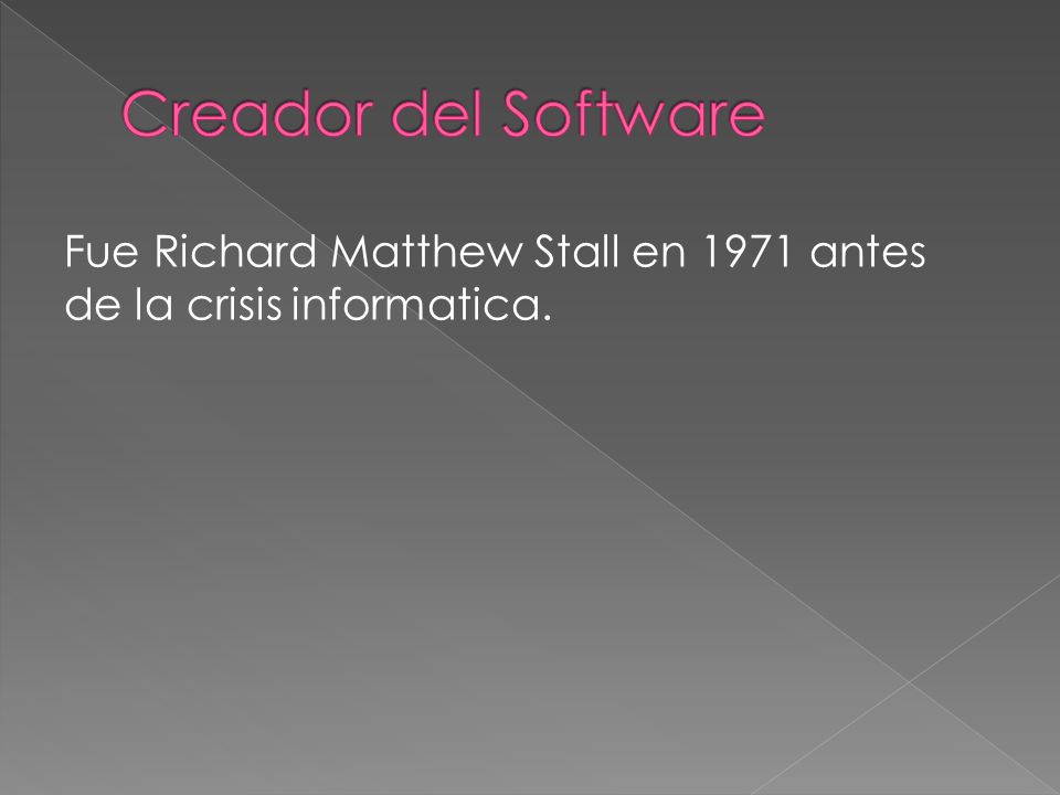 Fue Richard Matthew Stall en 1971 antes de la crisis informatica.