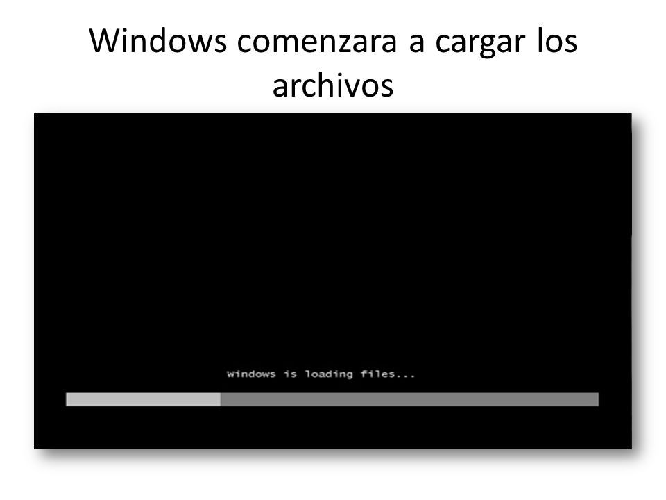 Windows comenzara a cargar los archivos