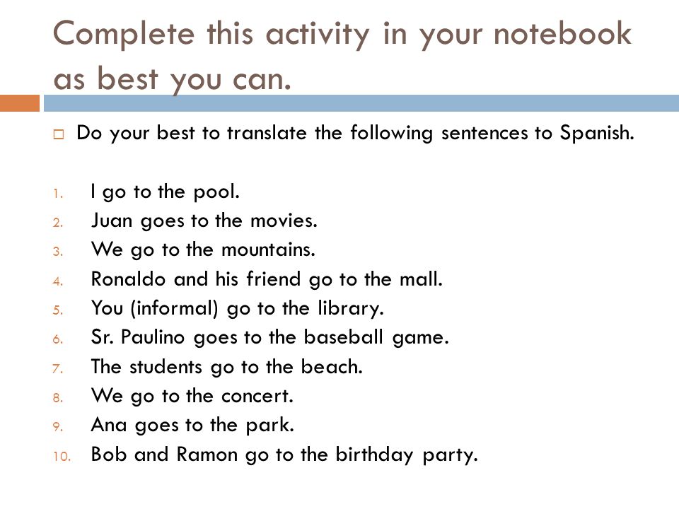 Complete this activity in your notebook as best you can.