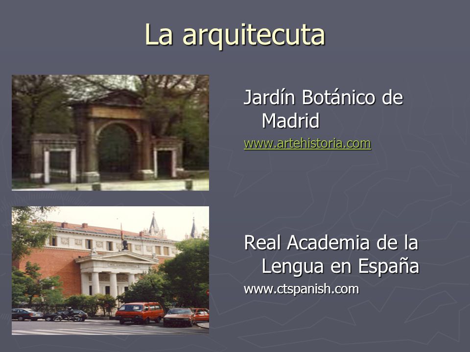 La arquitecuta Jardín Botánico de Madrid   Real Academia de la Lengua en España