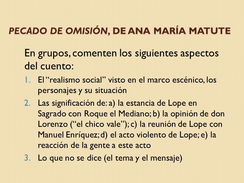 analisis cuento pecado de omision ana maria matute