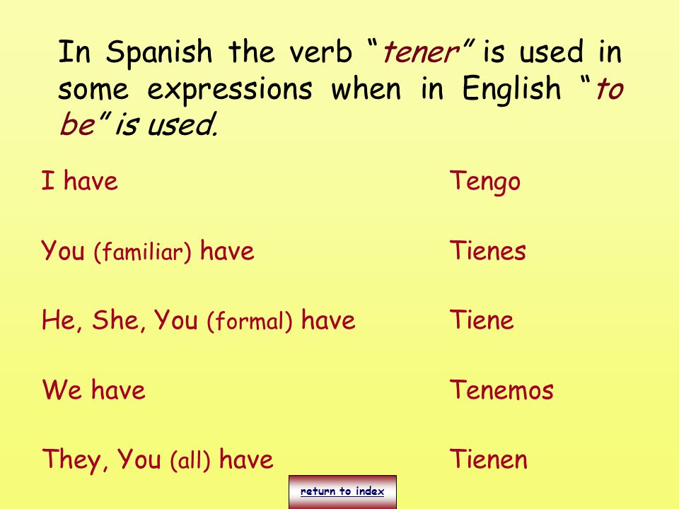 Expressions with TENER Unit 3, Etapa 3. Expressions with tener ...