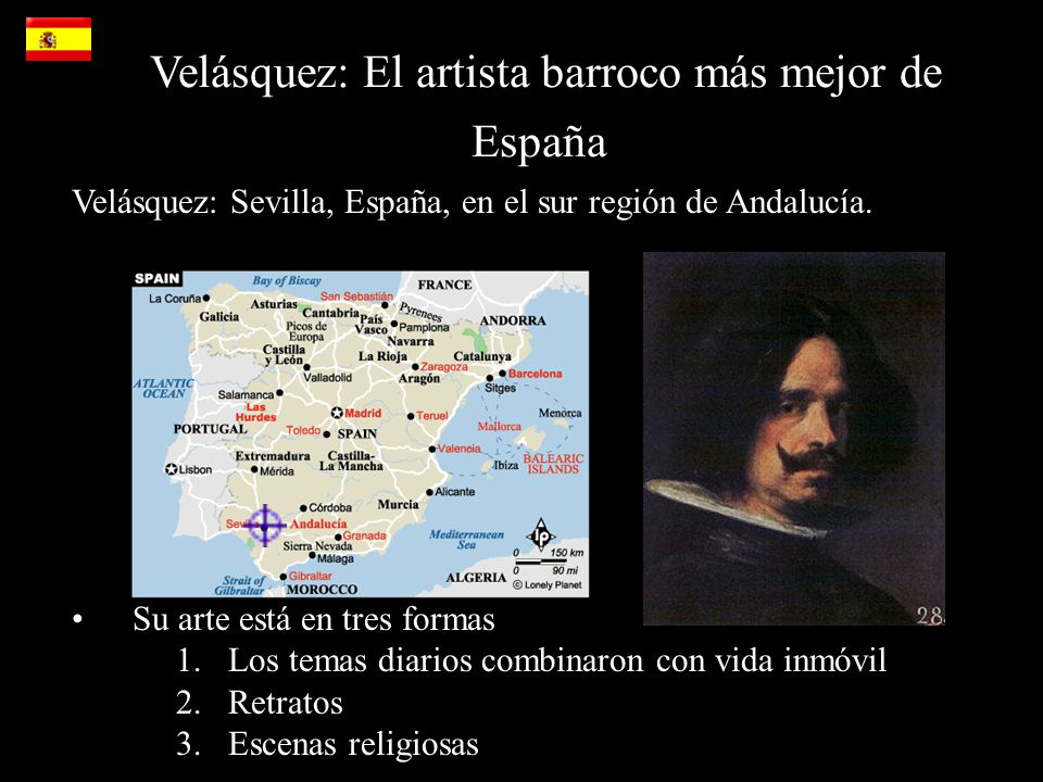 Velásquez: El artista barroco más mejor de España Velásquez: Sevilla, España, en el sur región de Andalucía.