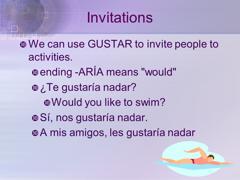 Invitations  We can use GUSTAR to invite people to activities.