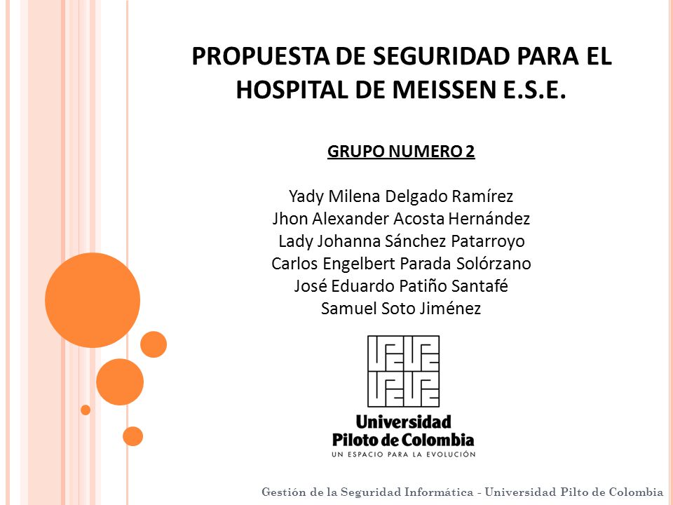 PROPUESTA DE SEGURIDAD PARA EL HOSPITAL DE MEISSEN E.S.E.
