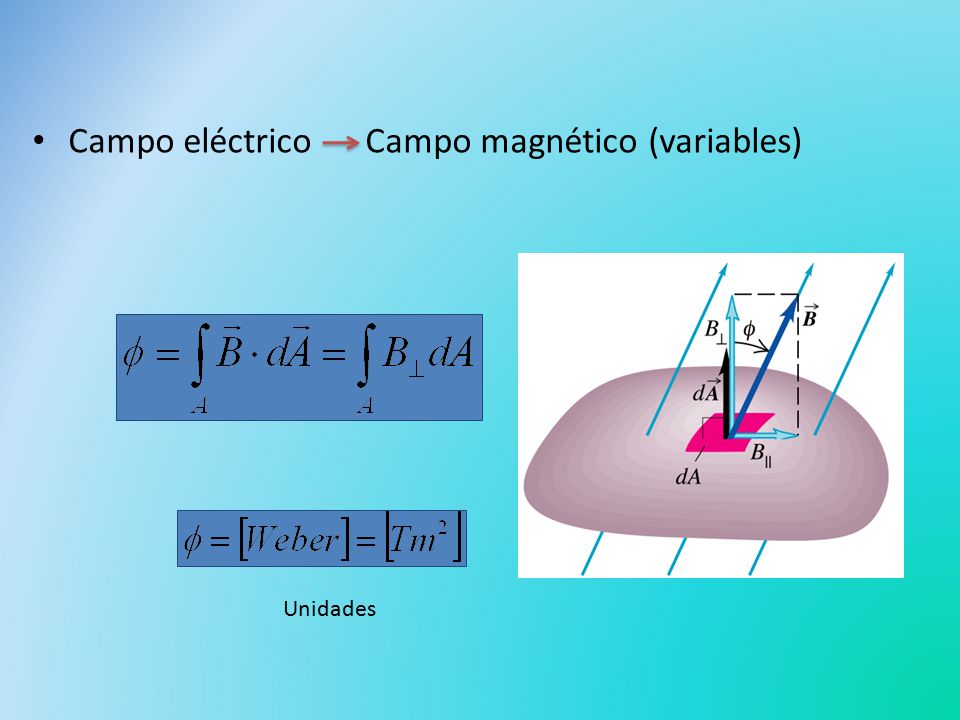 Campo eléctrico Campo magnético (variables) Unidades