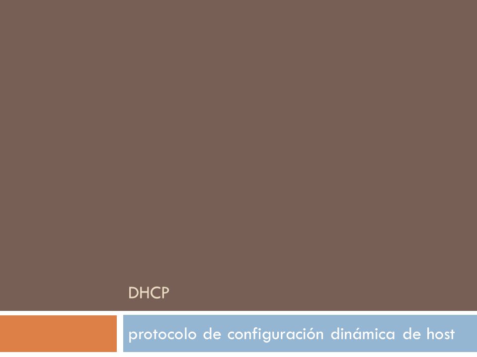 DHCP protocolo de configuración dinámica de host