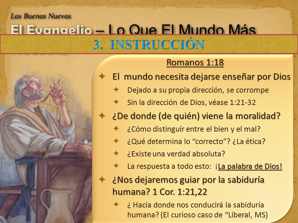 1 Tema Cosas Que Dios Quiere Que Sepamos 2 Romanos 1