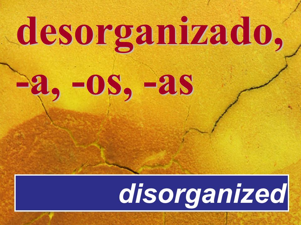 desorganizado, -a, -os, -as disorganized