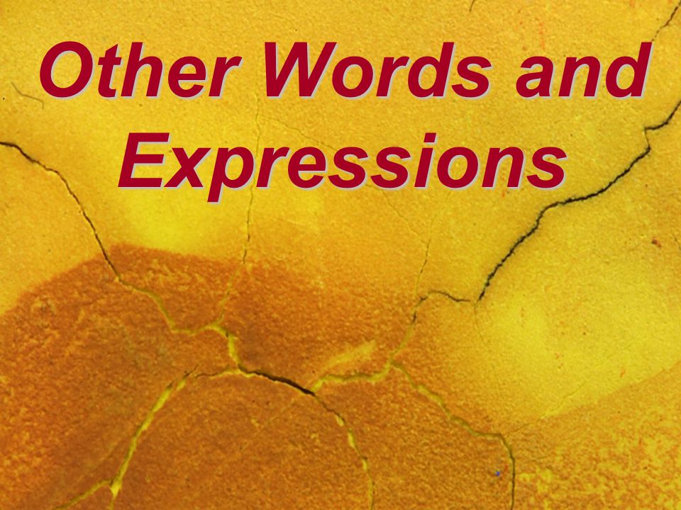 Other Words and Expressions
