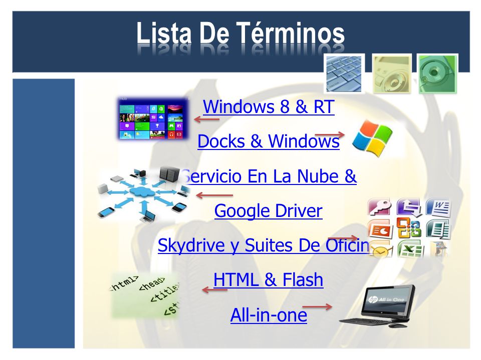 Windows 8 & RT Docks & Windows Servicio En La Nube & Google Driver Skydrive y Suites De Oficina HTML & Flash All-in-one
