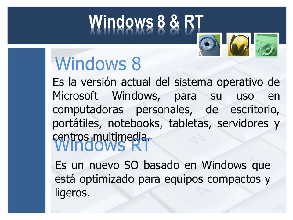 Es la versión actual del sistema operativo de Microsoft Windows, para su uso en computadoras personales, de escritorio, portátiles, notebooks, tabletas, servidores y centros multimedia.