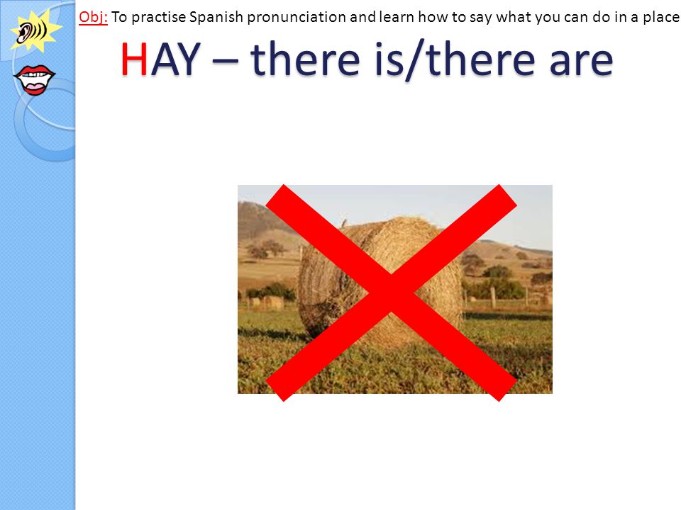 HAY – there is/there are Obj: To practise Spanish pronunciation and learn how to say what you can do in a place