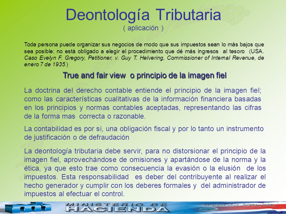 Presentación Por C P Lic Guillermo Ly Jiménez La Deontología