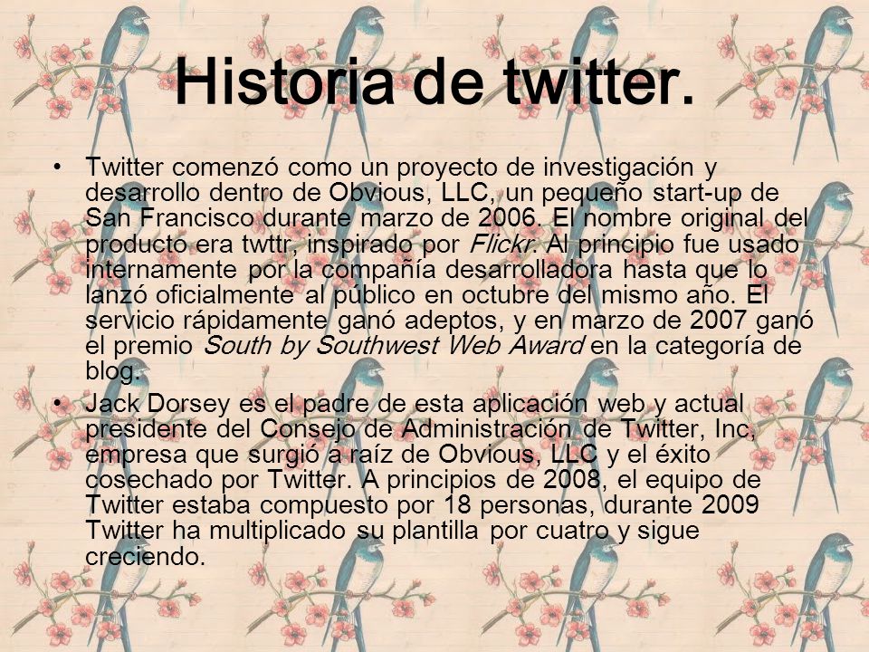 Historia de twitter.