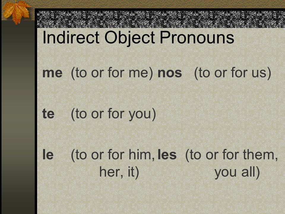 Do you remember your Indirect Object Pronouns