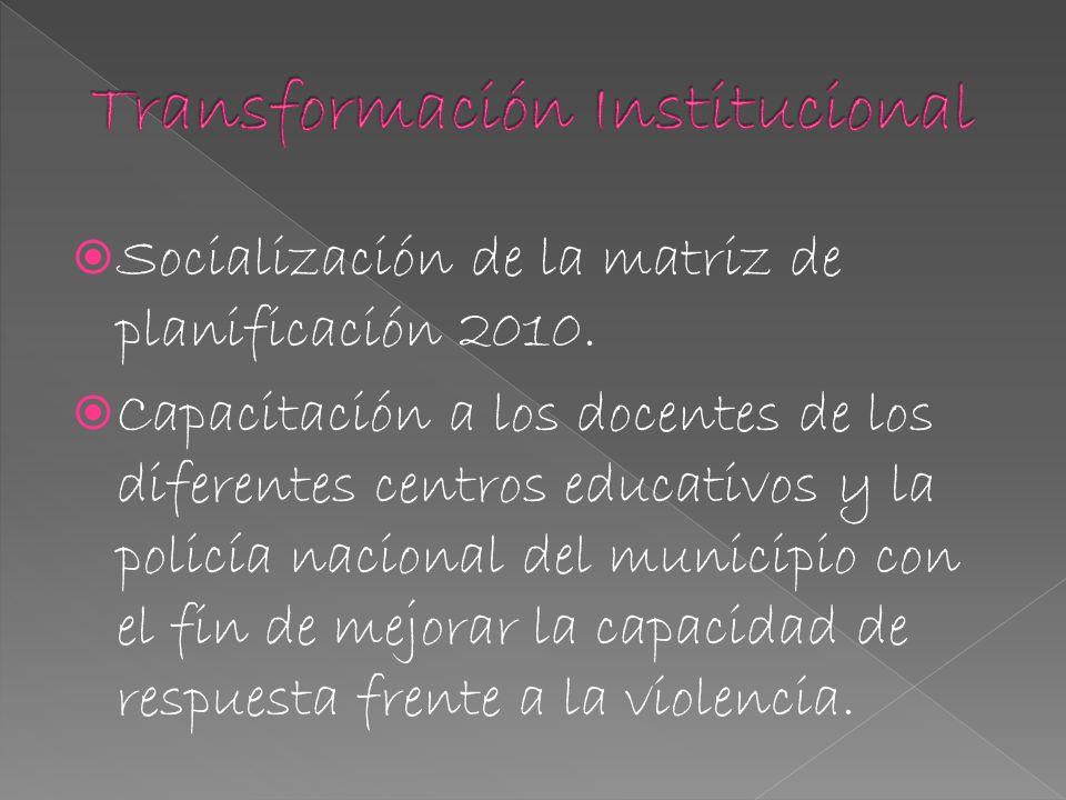  Socialización de la matriz de planificación 2010.