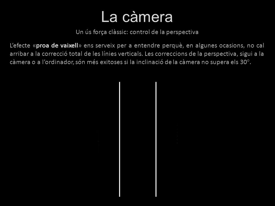La càmera Un ús força clàssic: control de la perspectiva