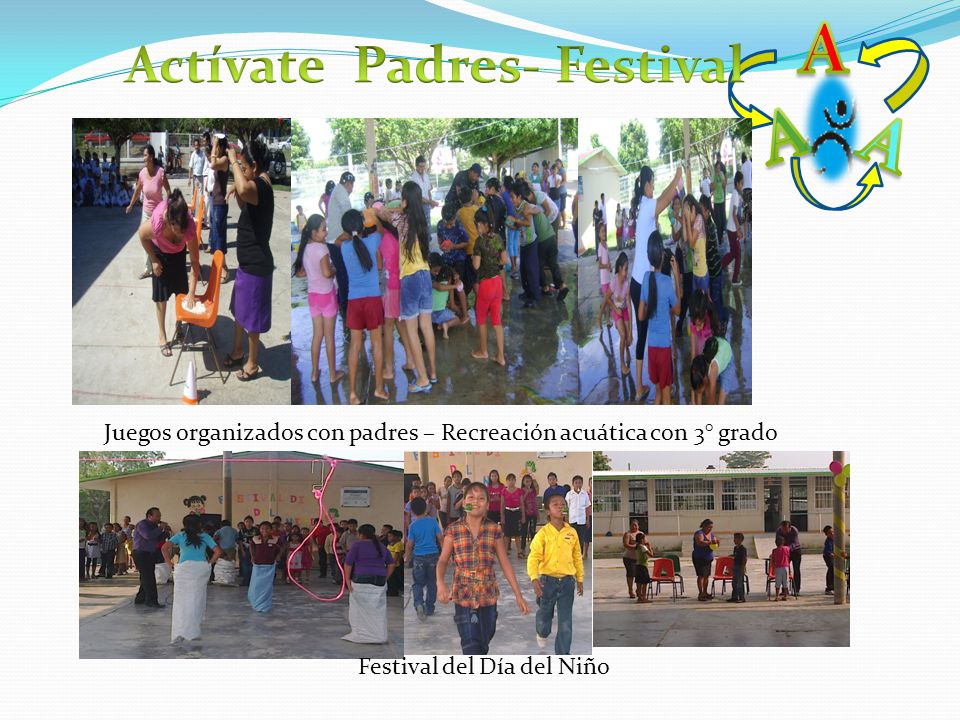 Juegos organizados con padres – Recreación acuática con 3° grado Festival del Día del Niño
