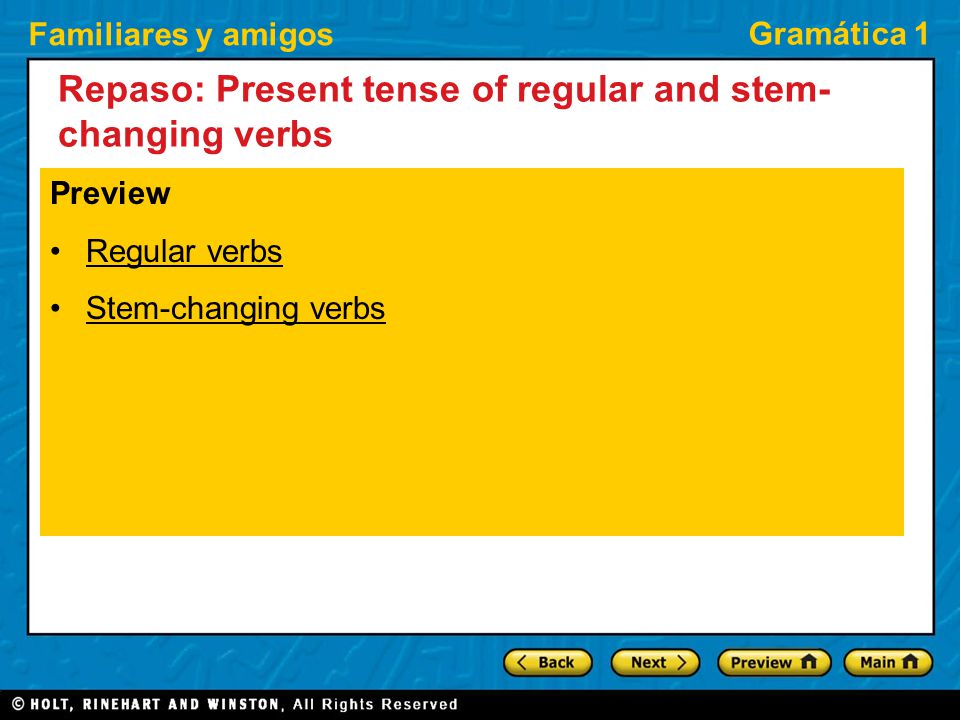 Familiares y amigos Gramática 1 Repaso: Present tense of regular and ...