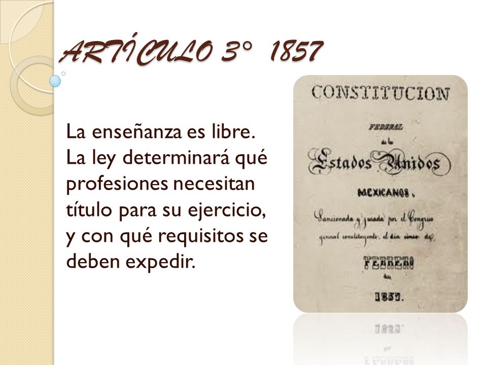 Resultado de imagen para imagenes de la constitucion de 1857 articulos 1 y 2