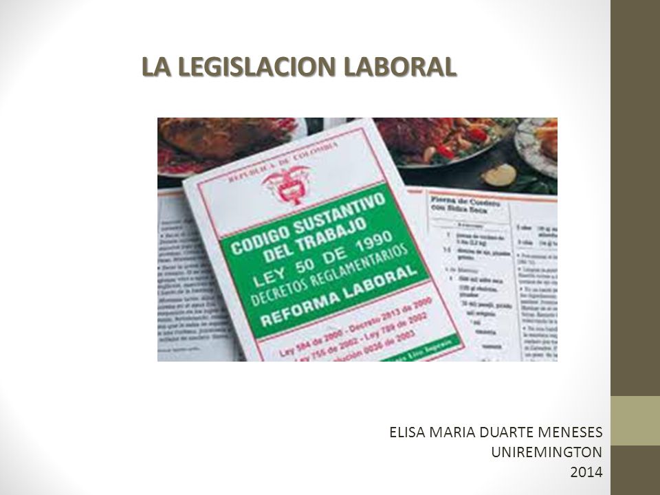 ELISA MARIA DUARTE MENESES UNIREMINGTON 2014 LA LEGISLACION LABORAL