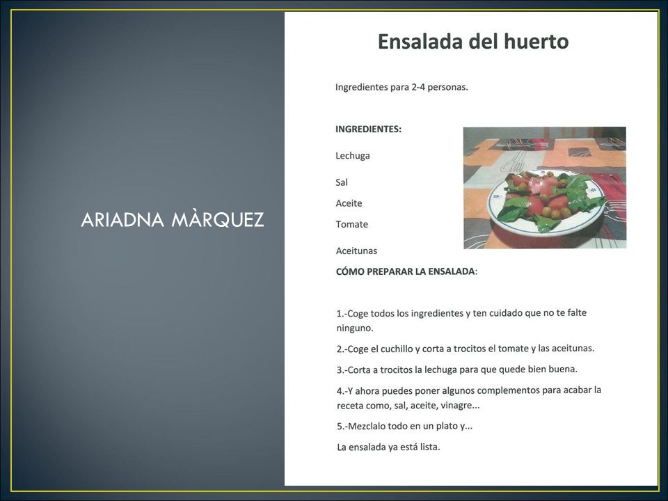 Recetas de cocina de 6º de Primaria. Este año los alumnos de 6º han  trabajado los textos instructivos y que mejor manera de trabajarlos que  hacerlo a. - ppt descargar