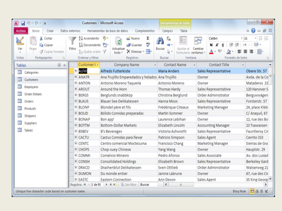 Ejemplos De Base De Datos De Access Compartir Ejemplos