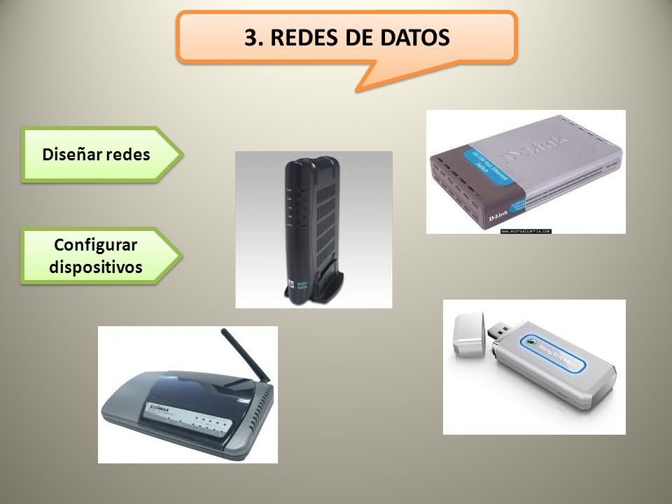 3. REDES DE DATOS Configurar dispositivos Diseñar redes